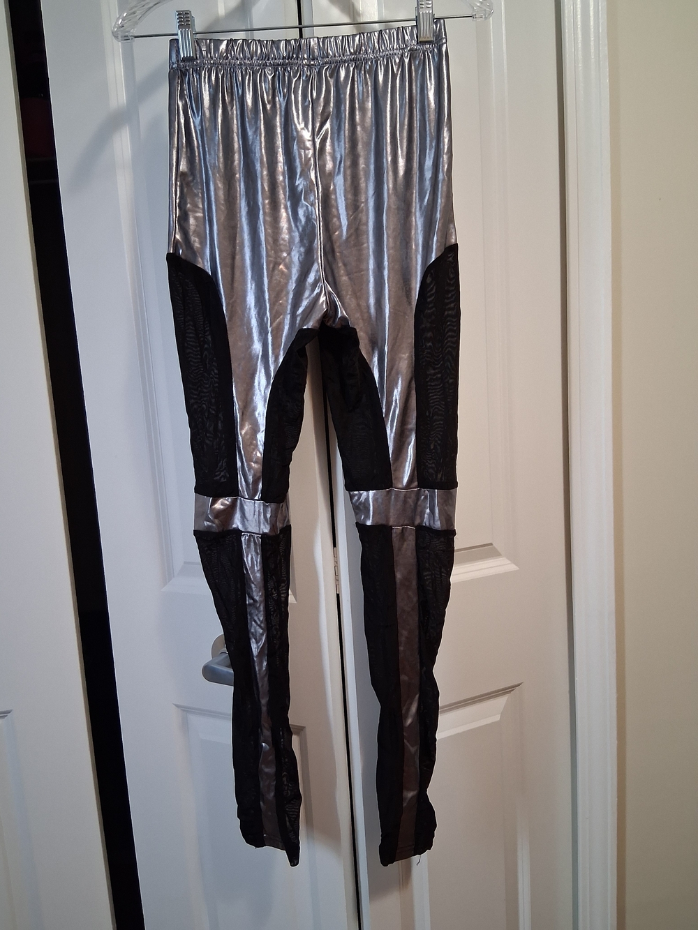 Rehab Metallic Silver and Black Leggings